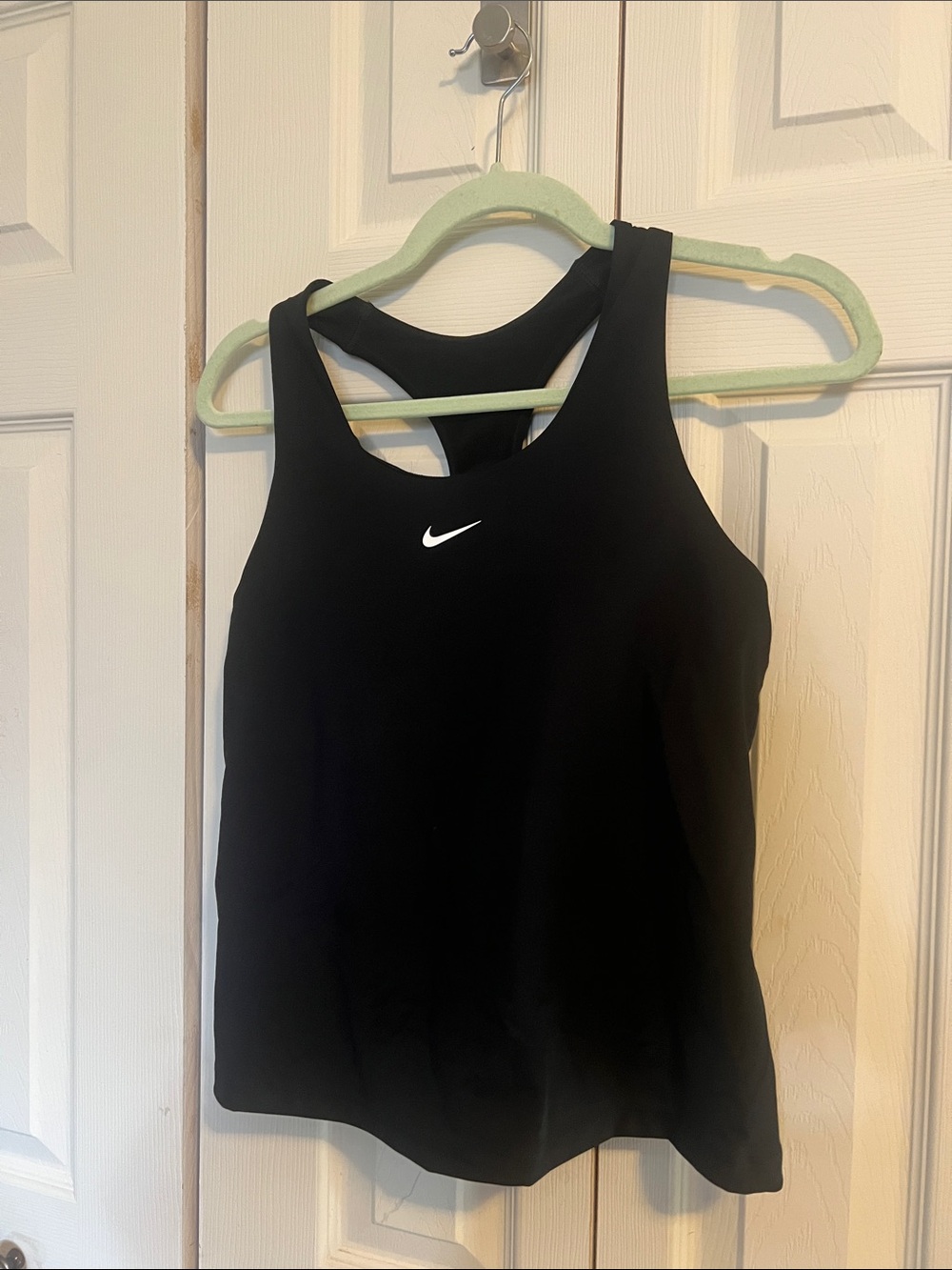 Nike Women’s Black Racerback Workout Tank with White Swoosh